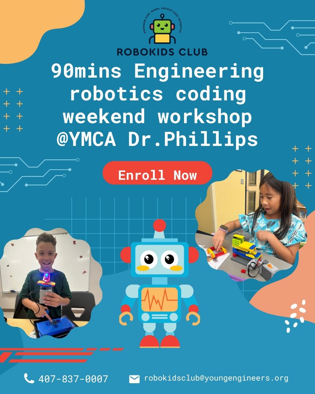 RoboKids Saturday Engineering & Robotics & Coding Workshop at YMCA Dr. Phillips!
